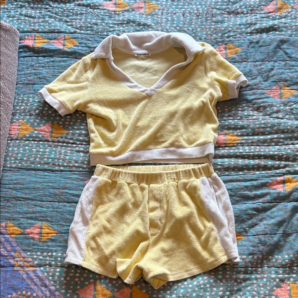 Reformation Walden Two Piece Zest - Size S